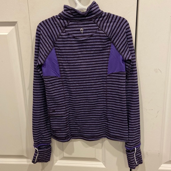 Ivivva Plum & Purple Striped Half-Zip Sweater/Light Jacket - Picture 5 of 10